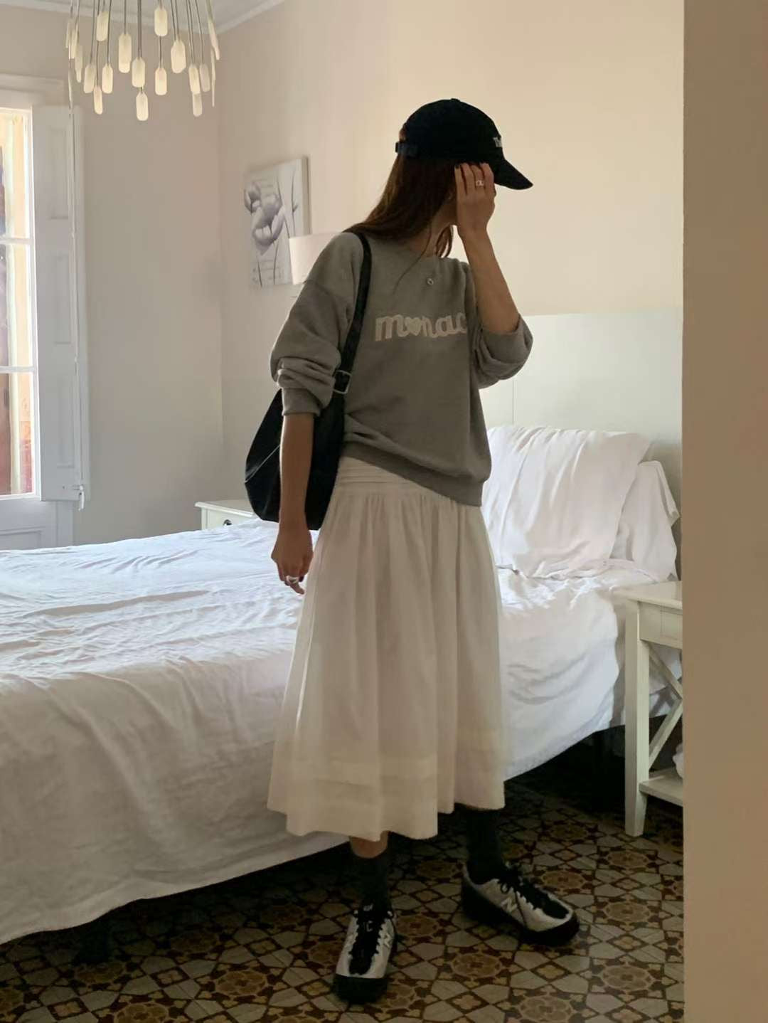 // 重工壓褶腰位傘裙
