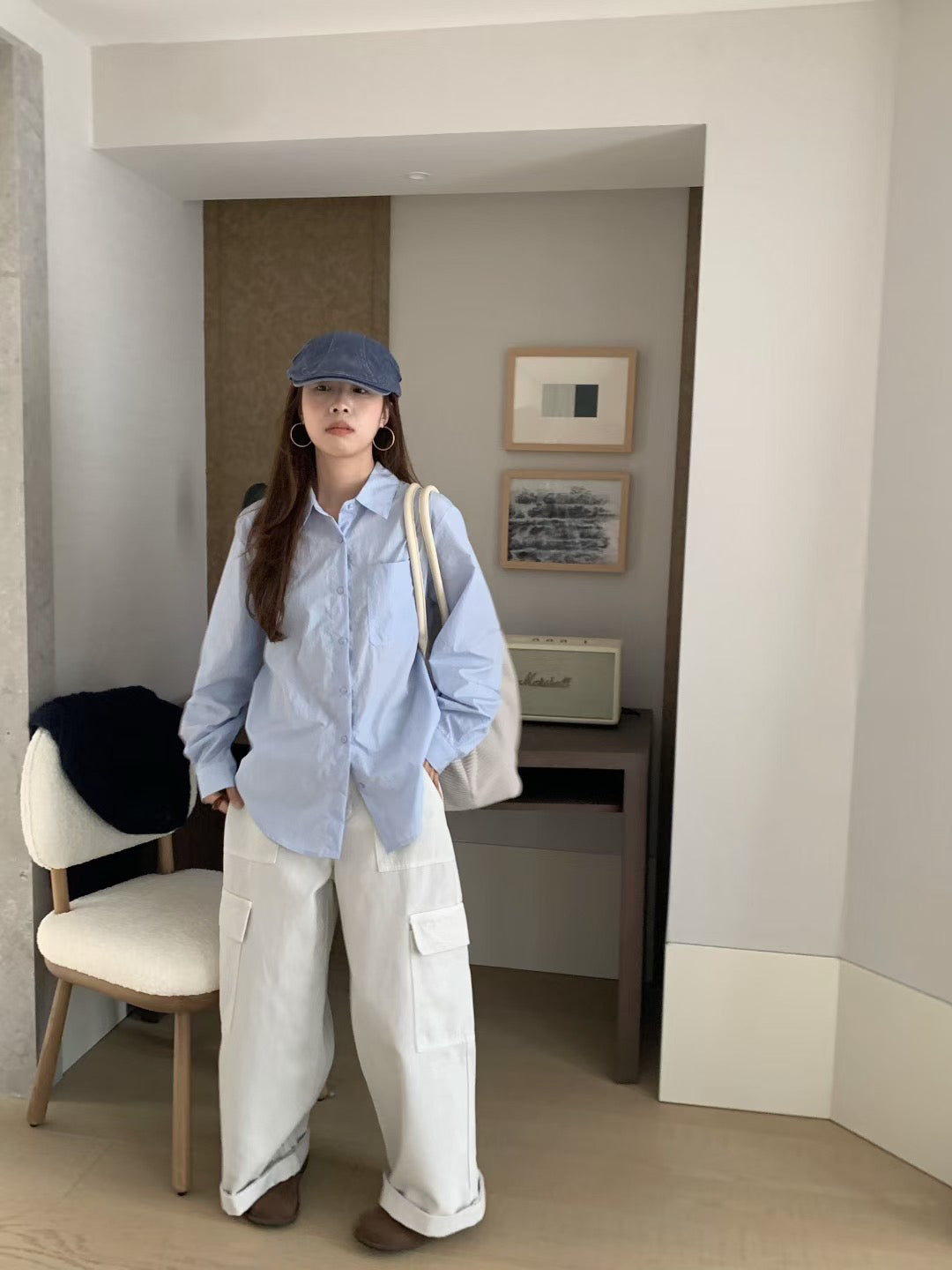 // 超減齡水彩色純色口袋SH