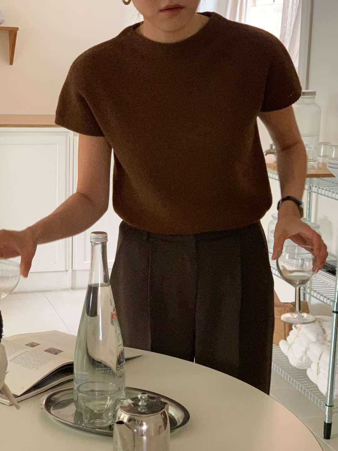 // premium fine wool連腰繩半領NT