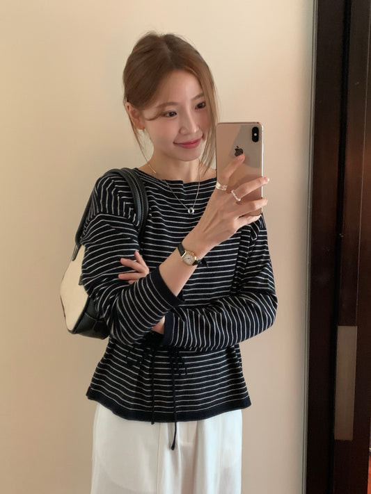 // 三種穿法8%wool親膚間條綁腰NT