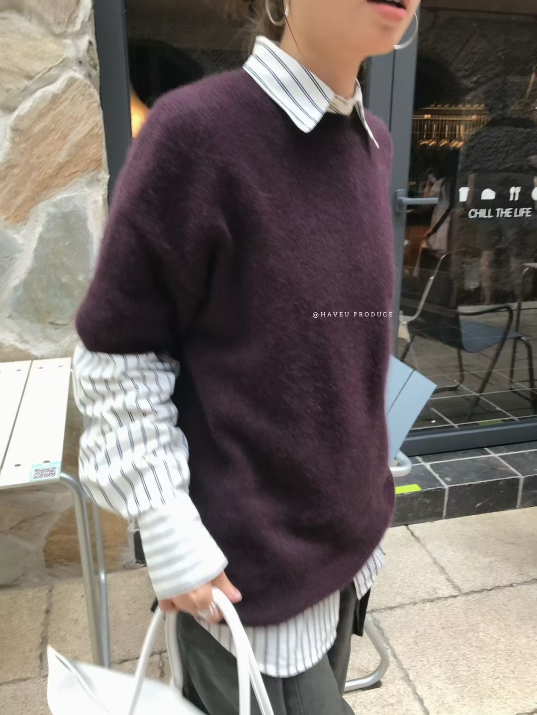 //raccoon+wool短袖長款針織