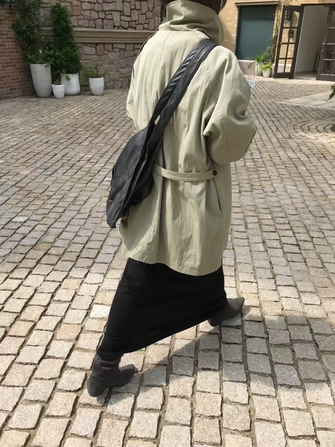 // 小個子也能入的中長款可立領翻領trench coat