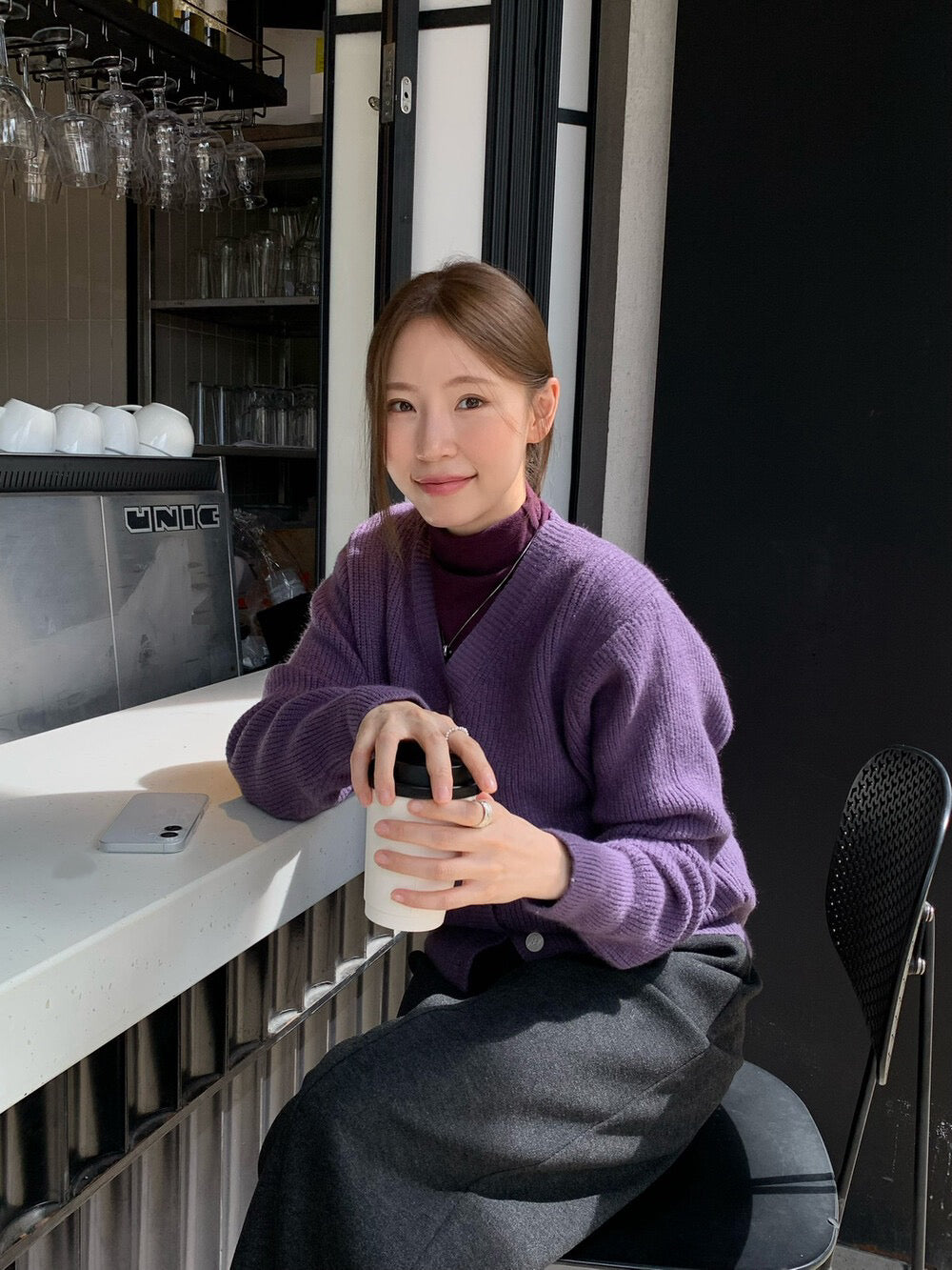 // 超soft V領8色直紋CD