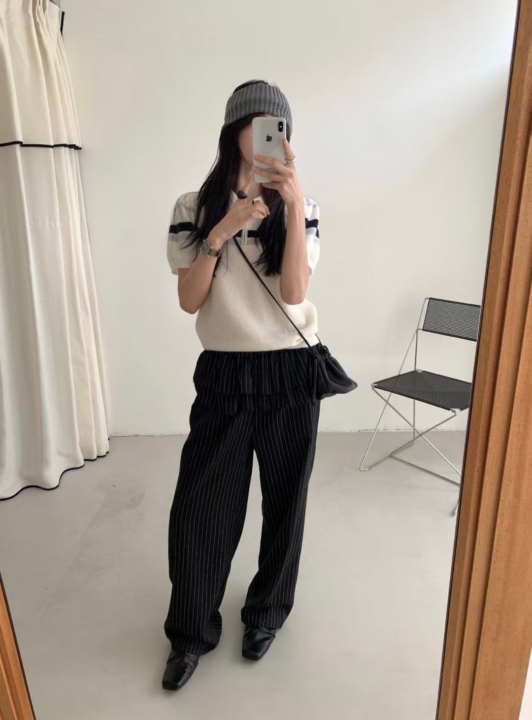 // 復古感拼色間翻領拉鍊NT