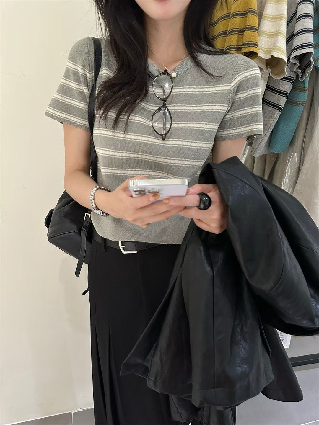 // 小復古撞色拼間短袖NT