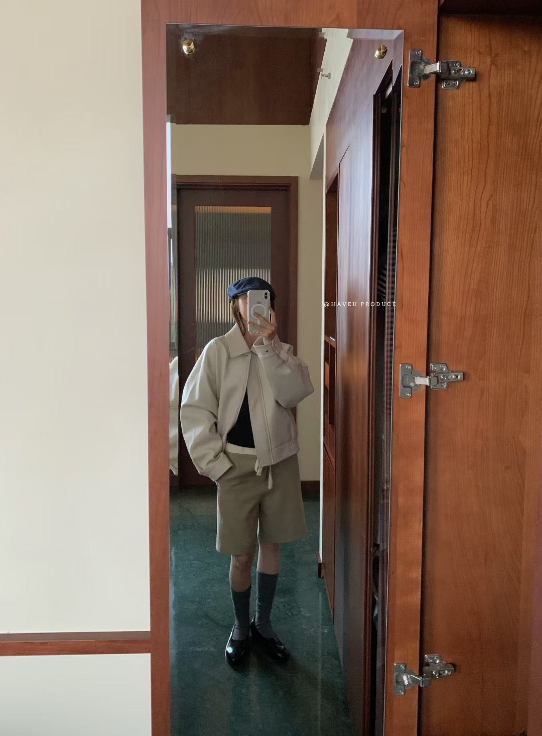 // 秋天必備超帥高質彷皮外套