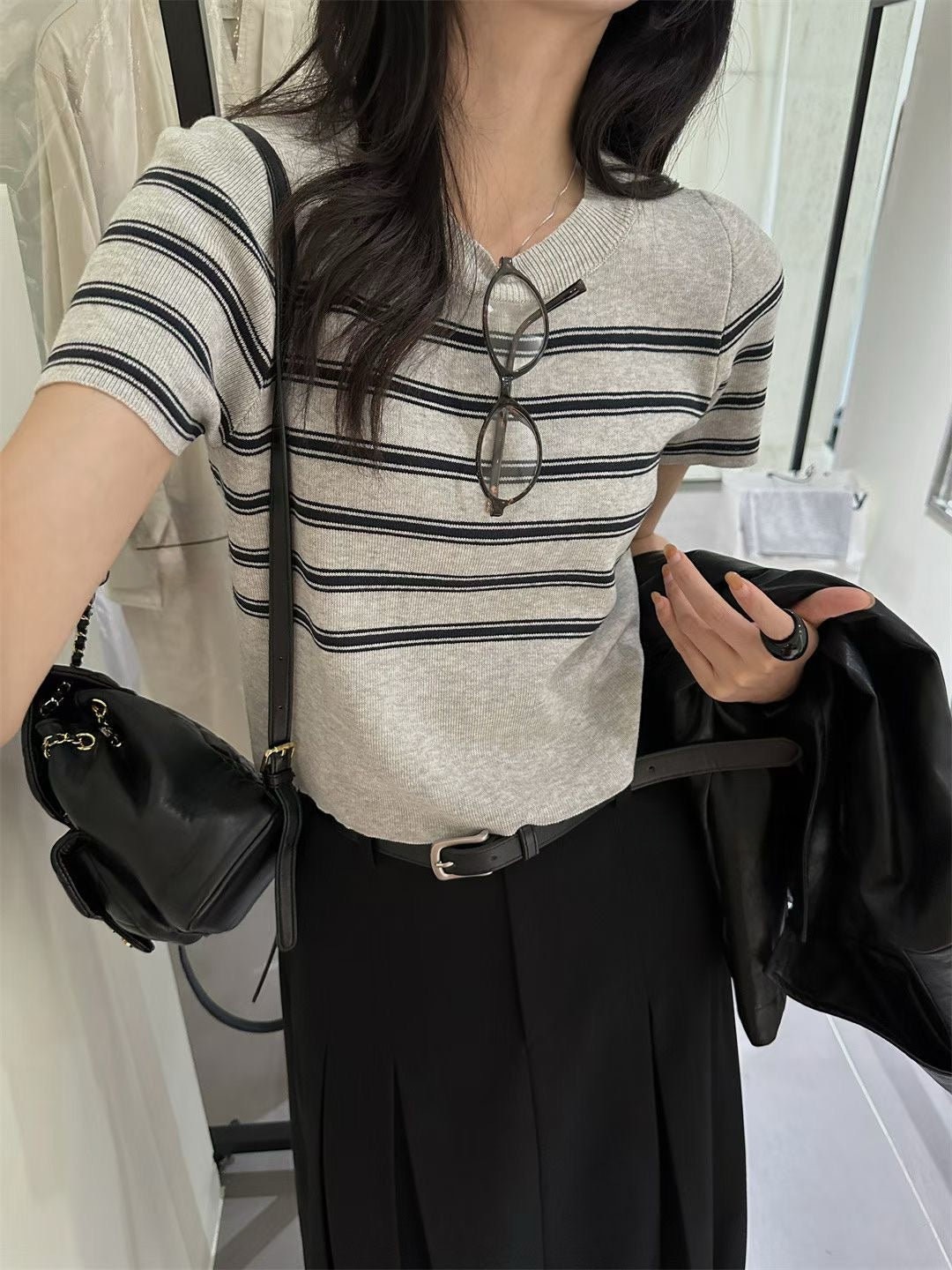 // 小復古撞色拼間短袖NT