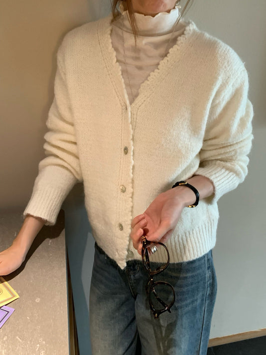 // 10%wool軟糯絨感鈎花邊CD