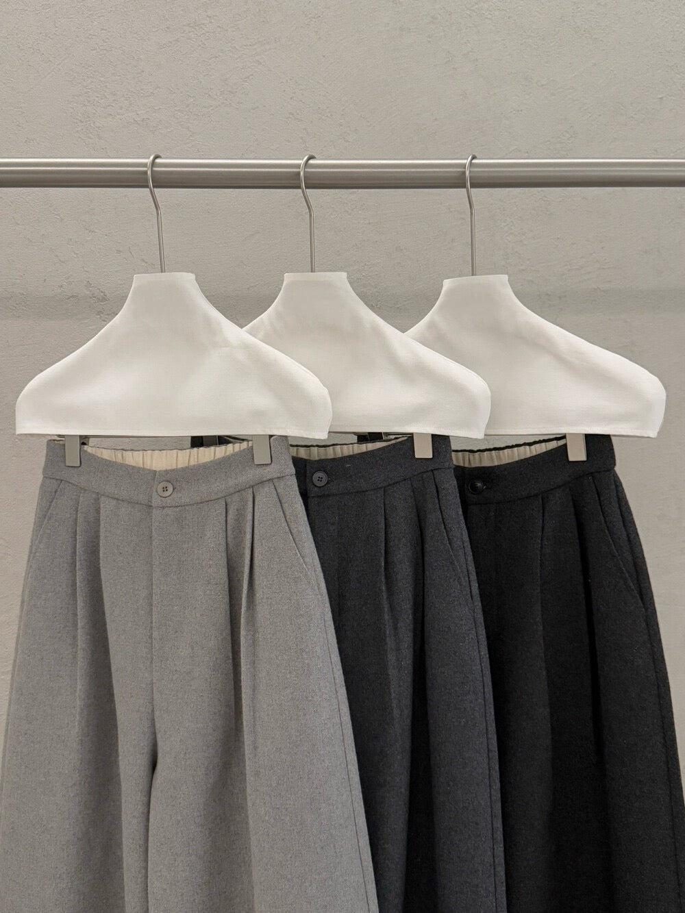 // 10%wool帥氣八分壓褶毛呢褲