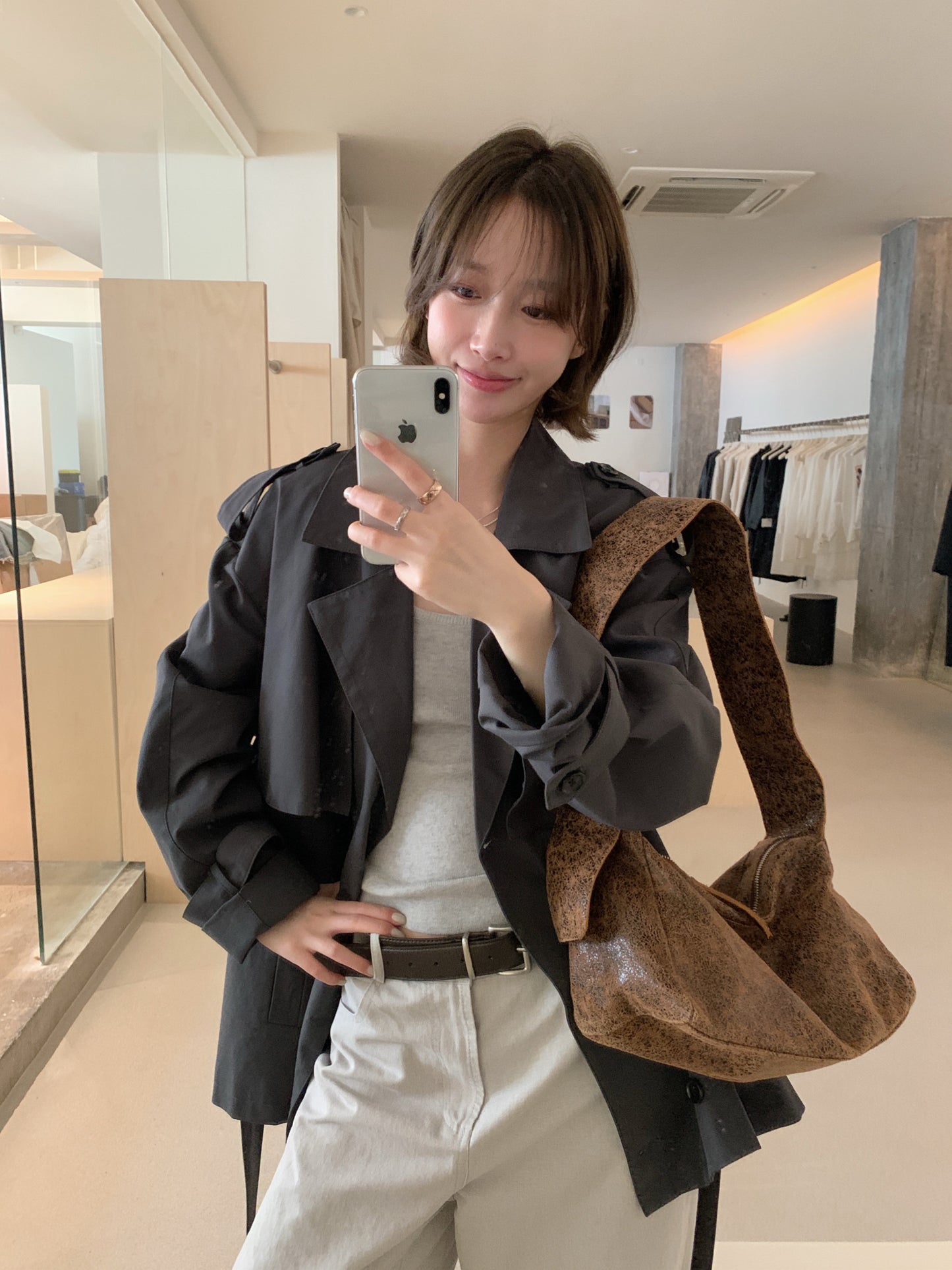 // 經典雙排扣中長款trench coat