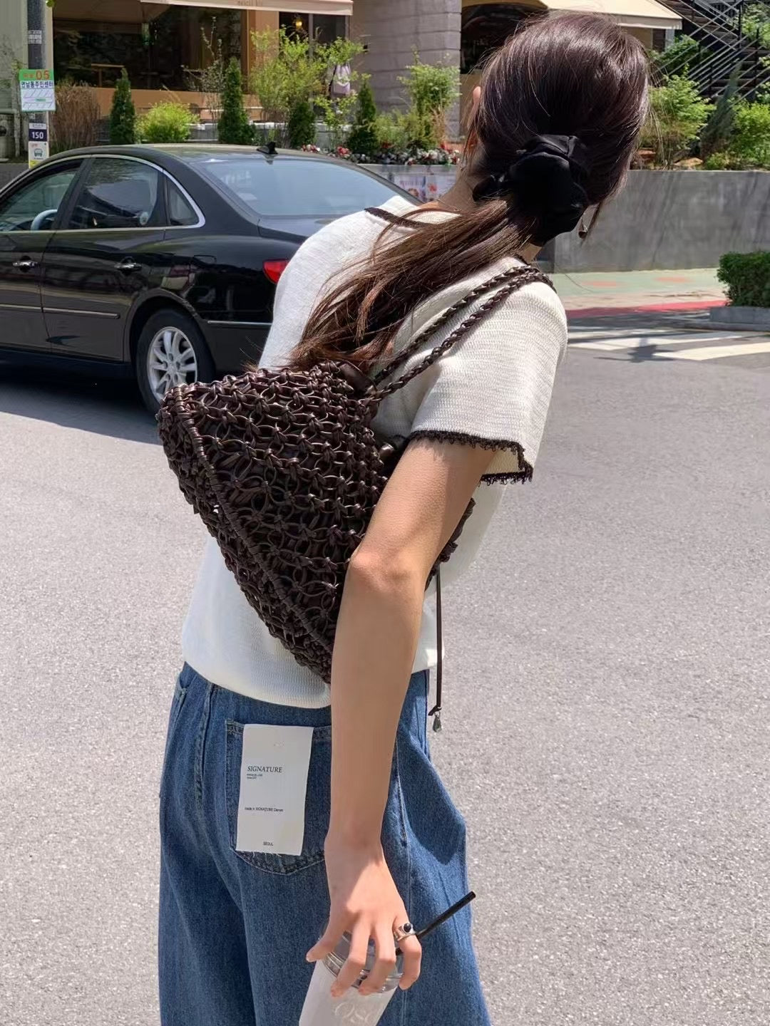 設計師款 // 撞色拼小花邊小V翻領NT
