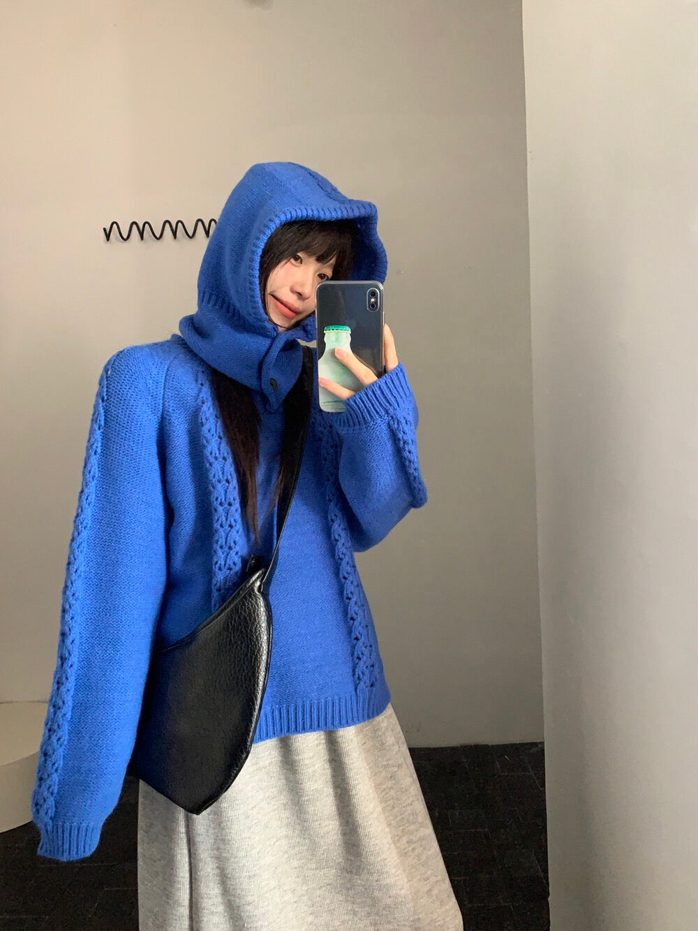 // 連可拆帽子特別織紋NT