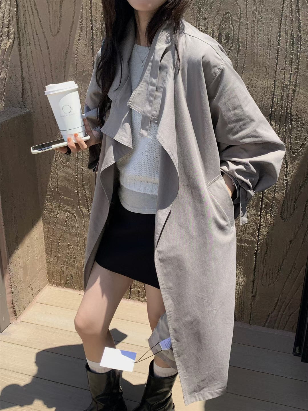 // 帥帥立領隨性trench coat