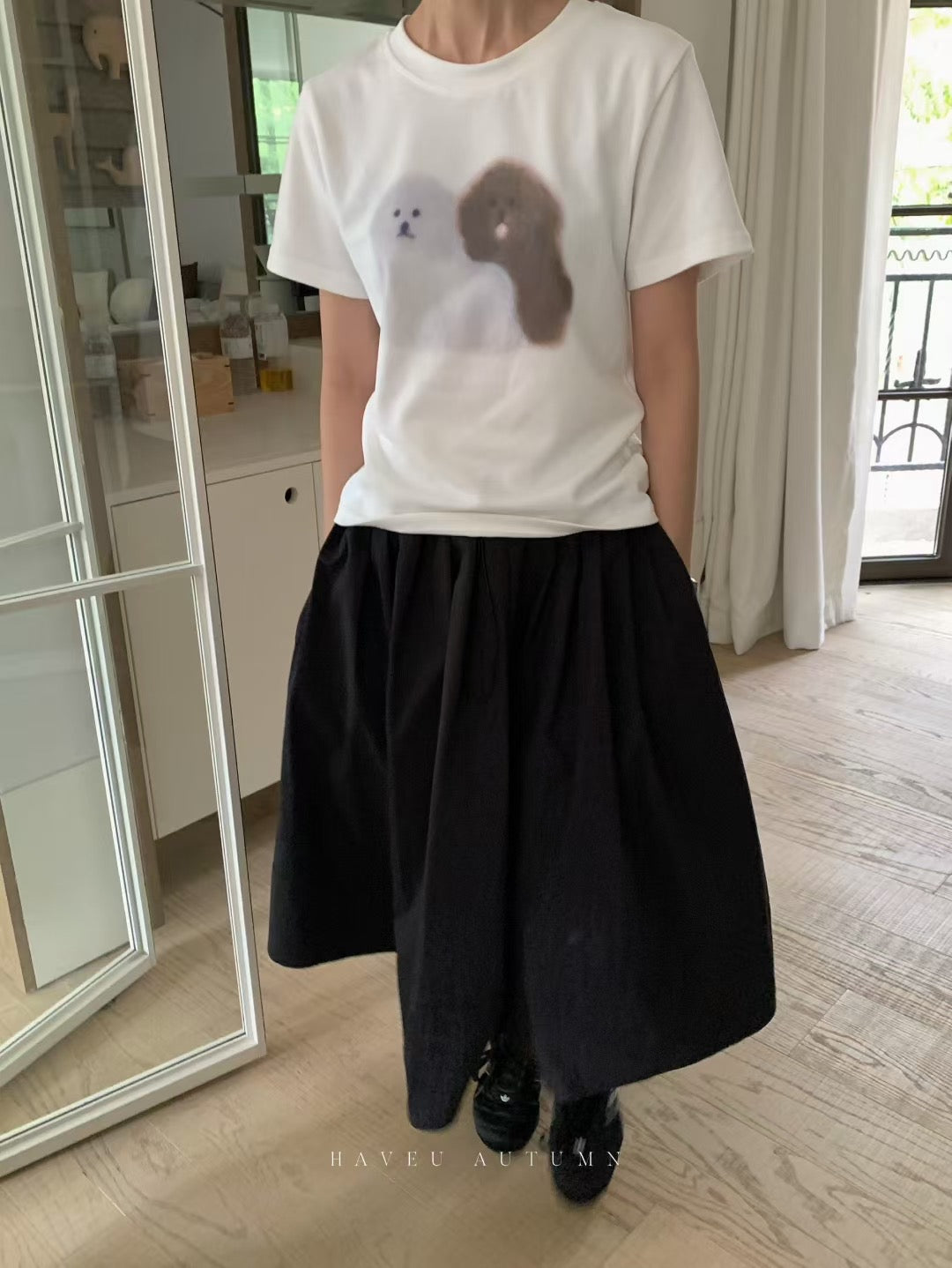 // 超顯瘦彈性質料小狗TEE