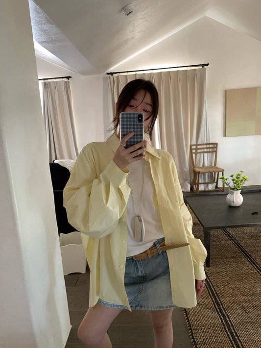 // oversize慵懶風春夏色系恤衫