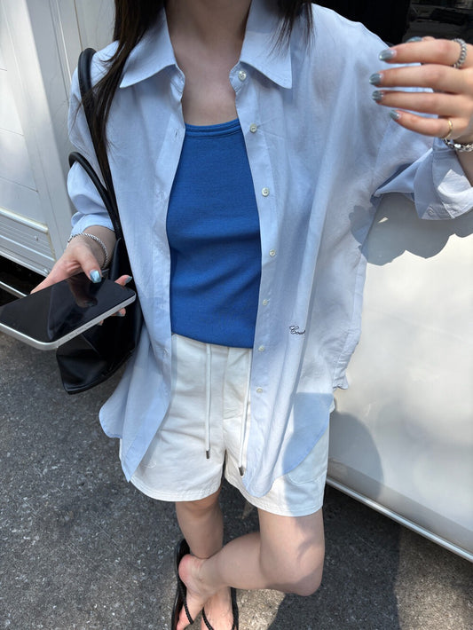 // 小刺繡字lyocell親膚恤衫