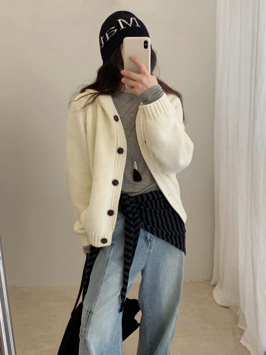 // 八色織紋邊連帽冷外套