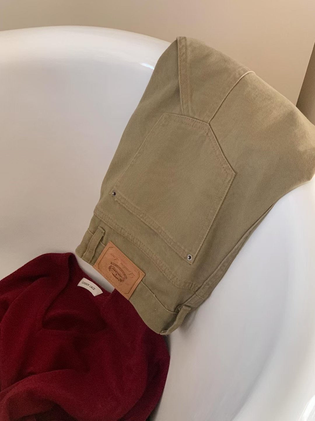 // 100%cotton工裝風側口袋牛仔褲