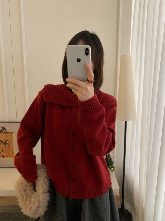 // 30%raccoon特別領口排扣毛衣