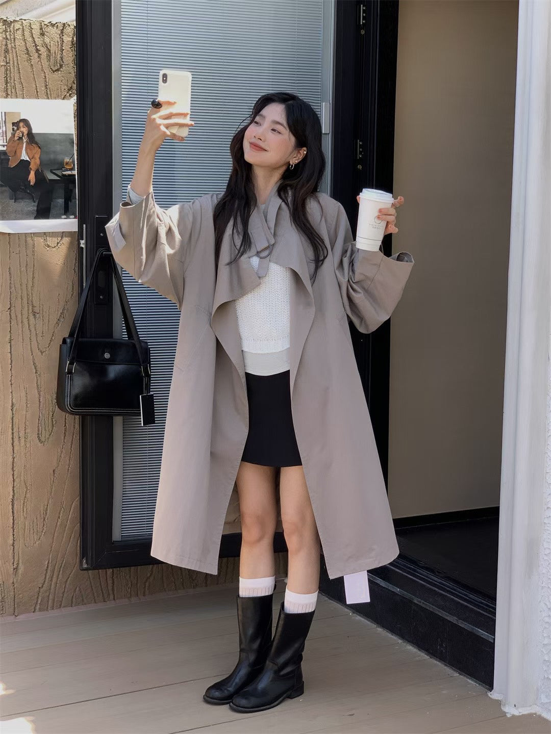 // 帥帥立領隨性trench coat