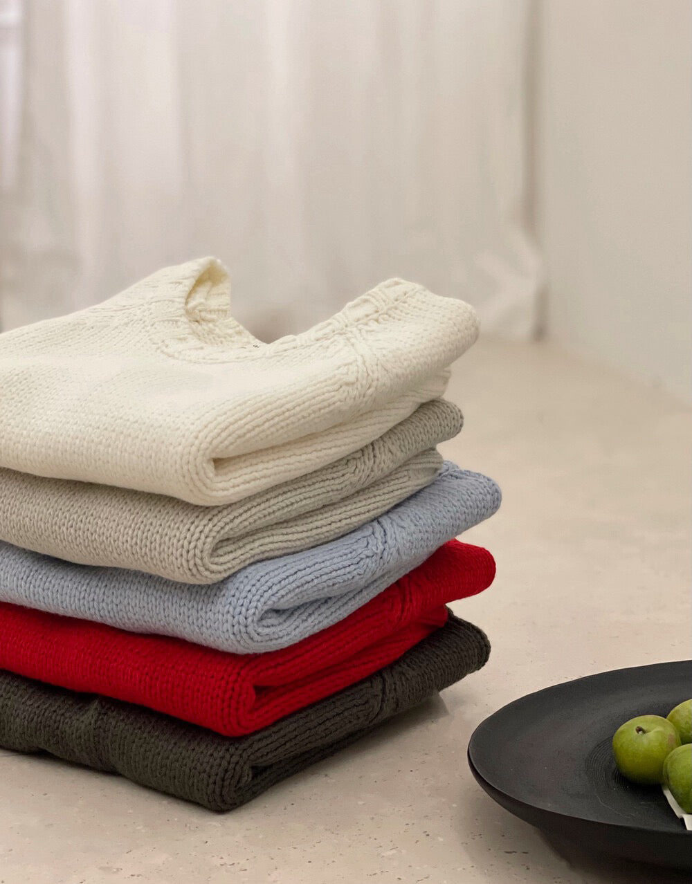 // 可疊穿粗織紋邊落肩短袖NT