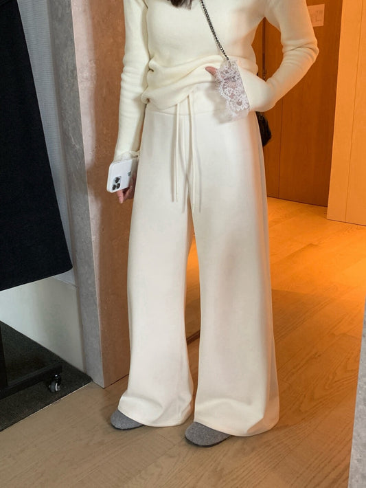 // 懶人神褲~超舒服羊絨微喇叭褲