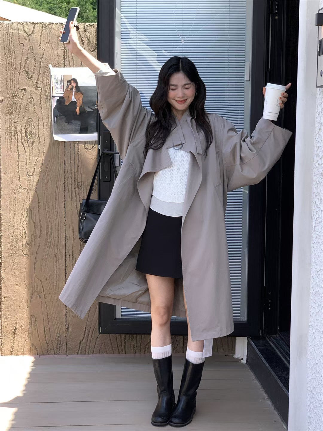 // 帥帥立領隨性trench coat