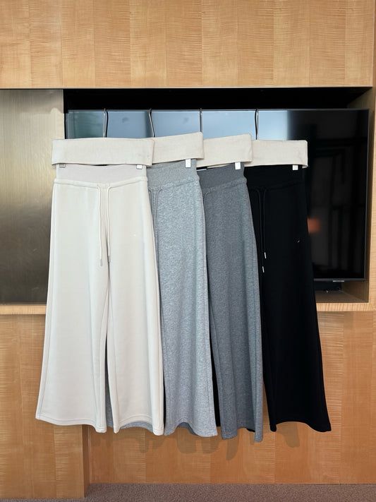 // 超顯瘦粗褲頭休閒長褲