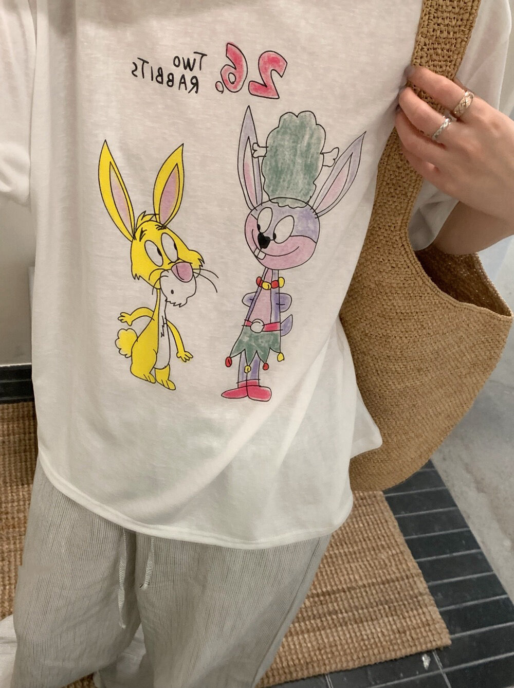 // 可愛卡通印花短袖TEE