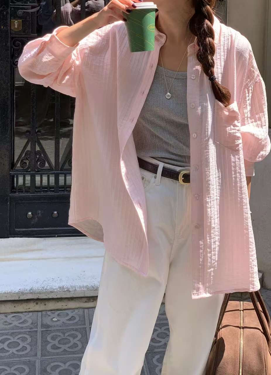 // 微光澤感立體直紋口袋SH