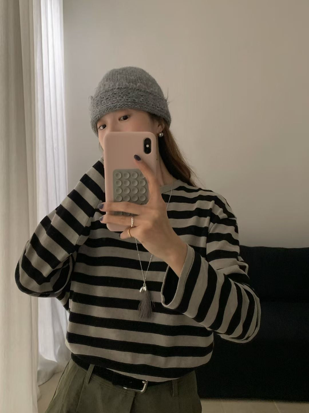// 質感超好的classic粗間條TEE
