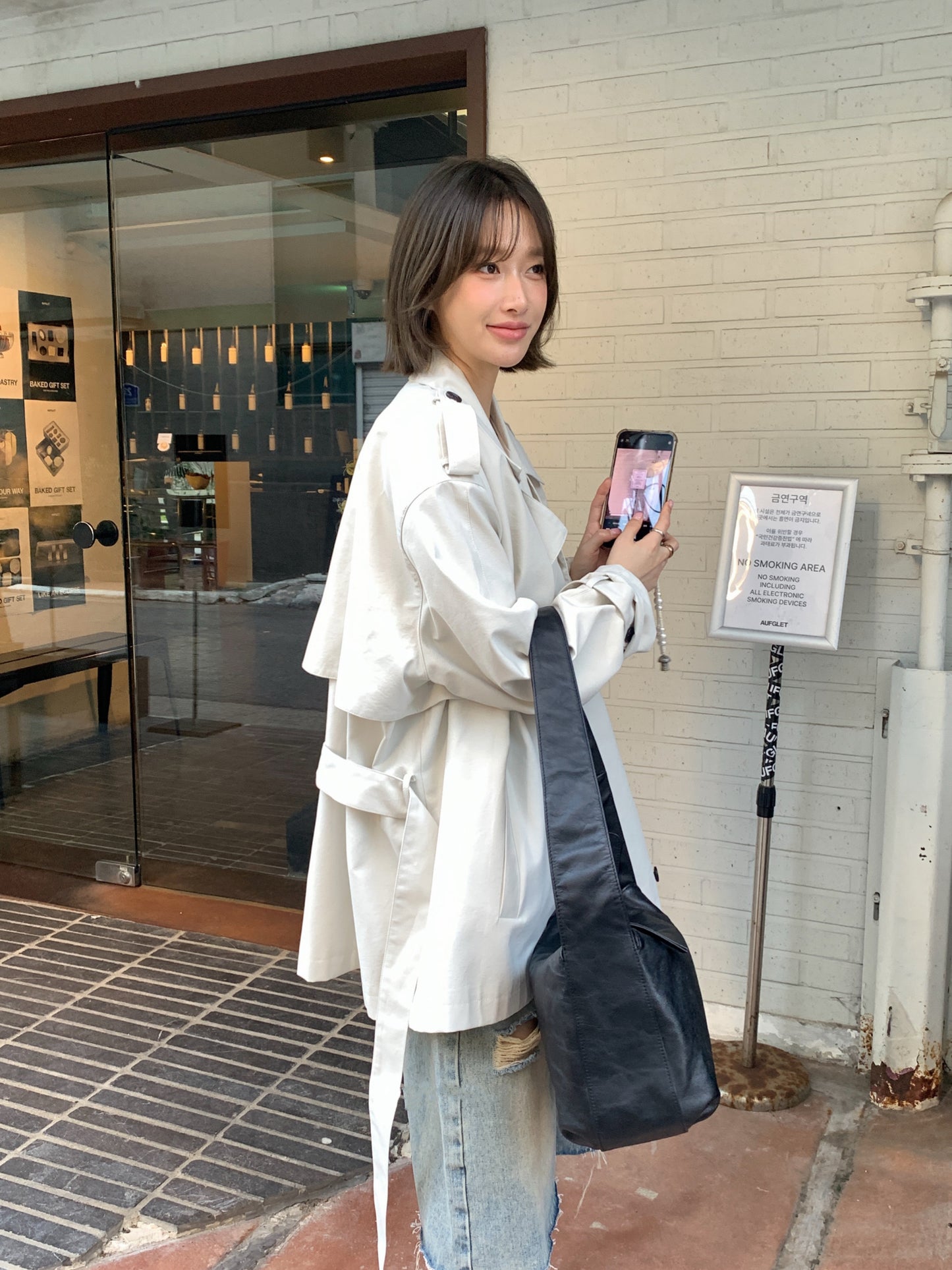 // 經典雙排扣中長款trench coat