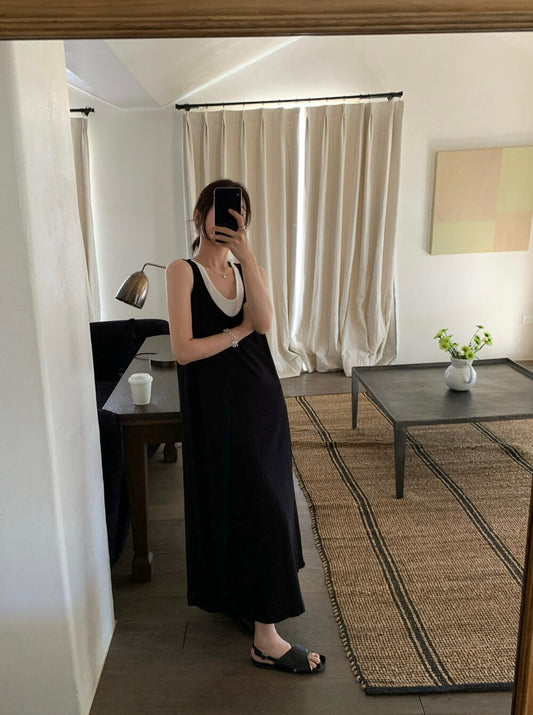 🪑 假兩件肌理感棉背心OPS