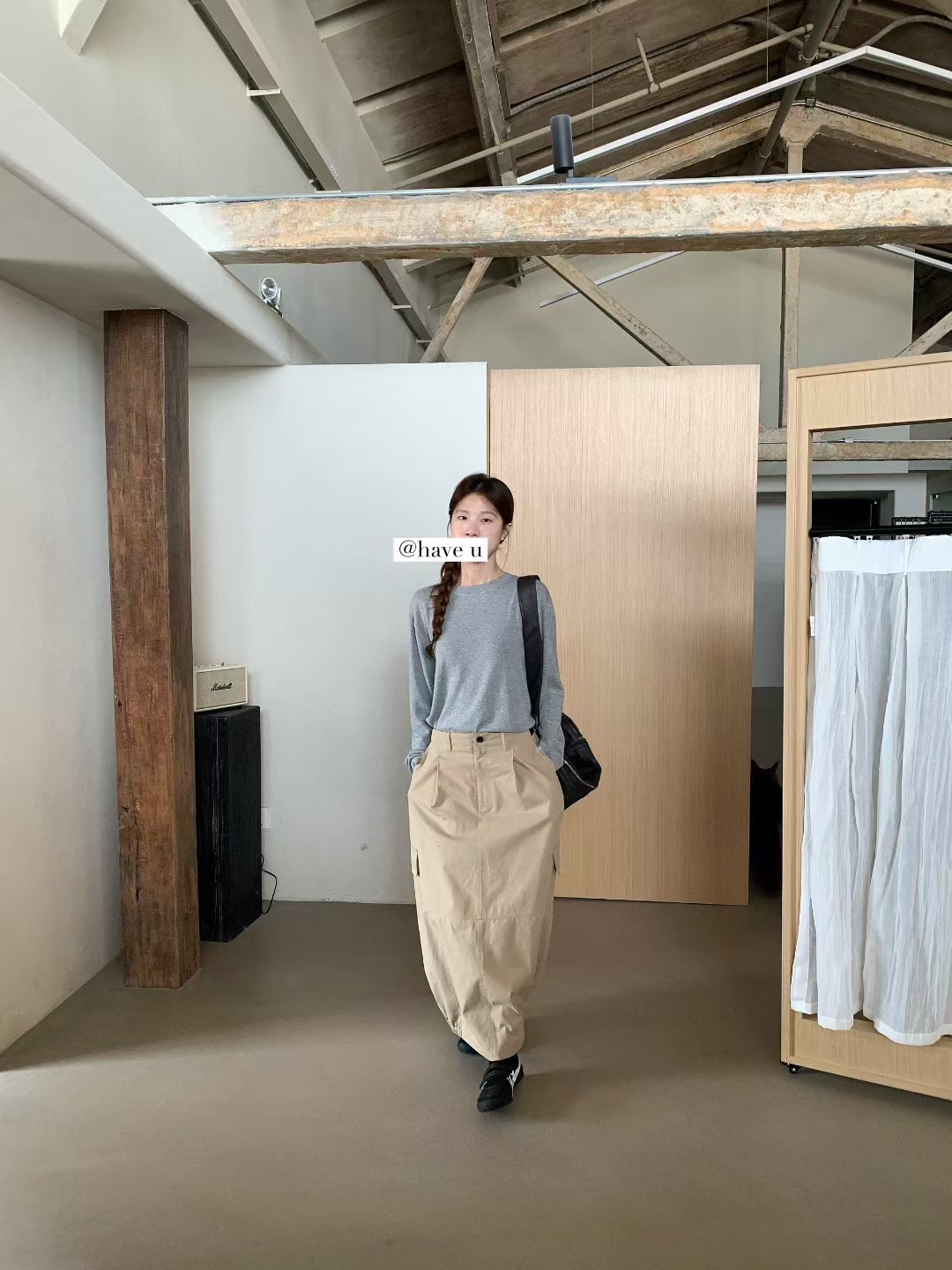 // 必包的高級感磨毛親膚長袖打底TEE