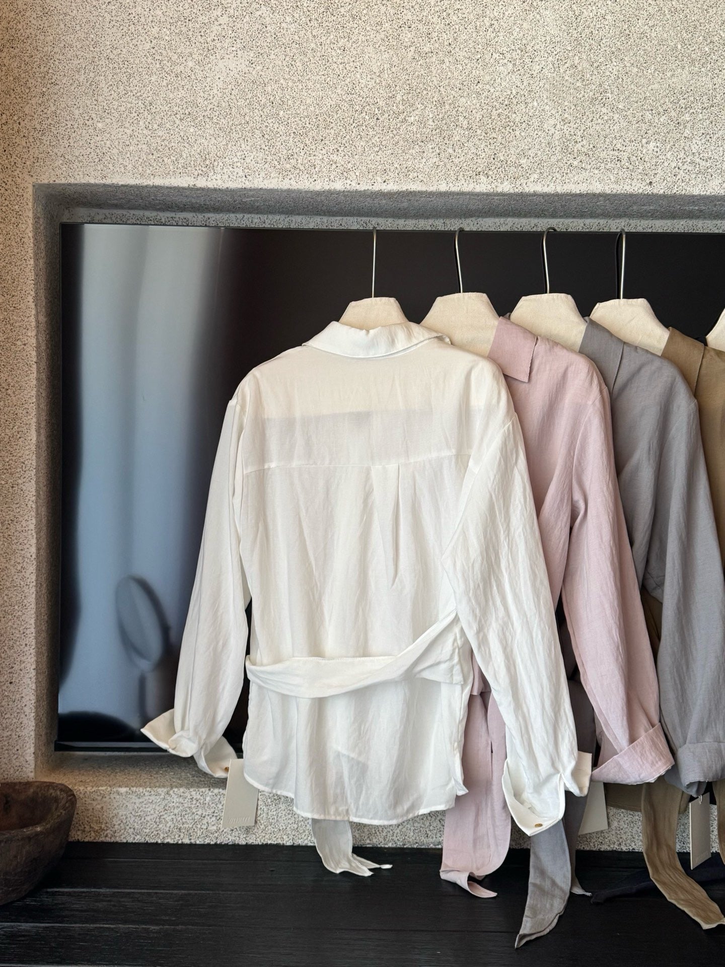 // lyocell混麻超高質綁結恤衫