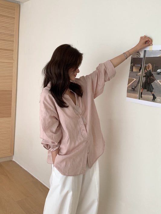 // 高質天絲麻靚色恤衫