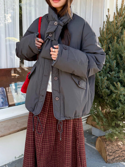 // 可雙面穿90%duck down外套(連頸巾)