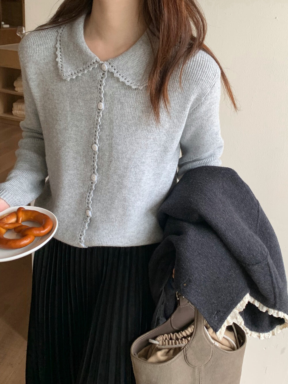 // 超美鈎花邊翻領開胸NT