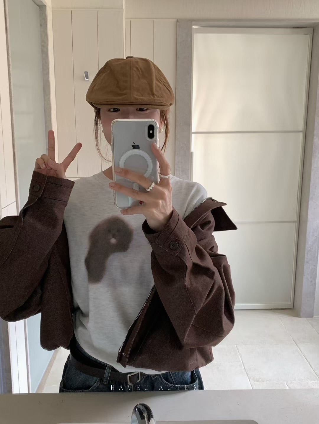 // 超顯瘦彈性質料小狗TEE