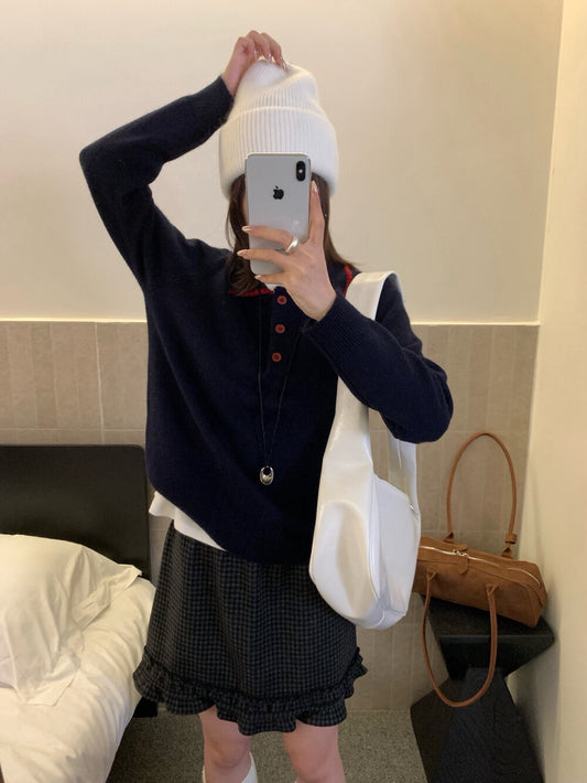 // 30%raccoon親膚miumiu風撞色包邊polo領NT