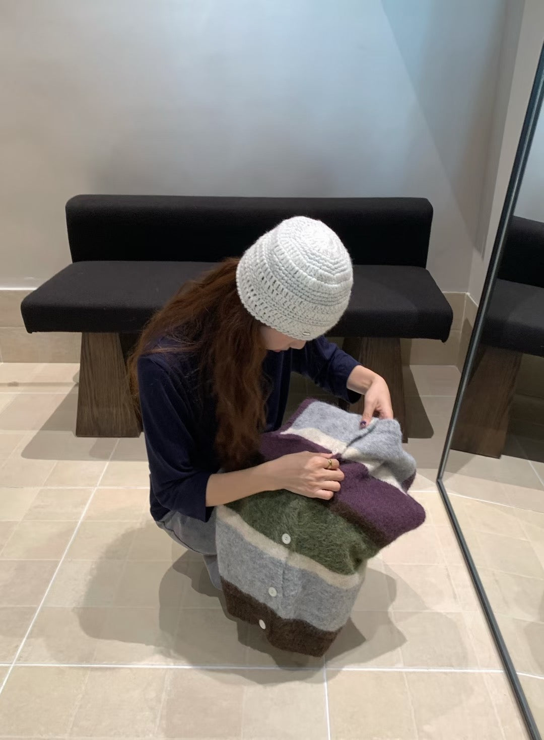 // 秋日色彩撞色拼間開胸背心
