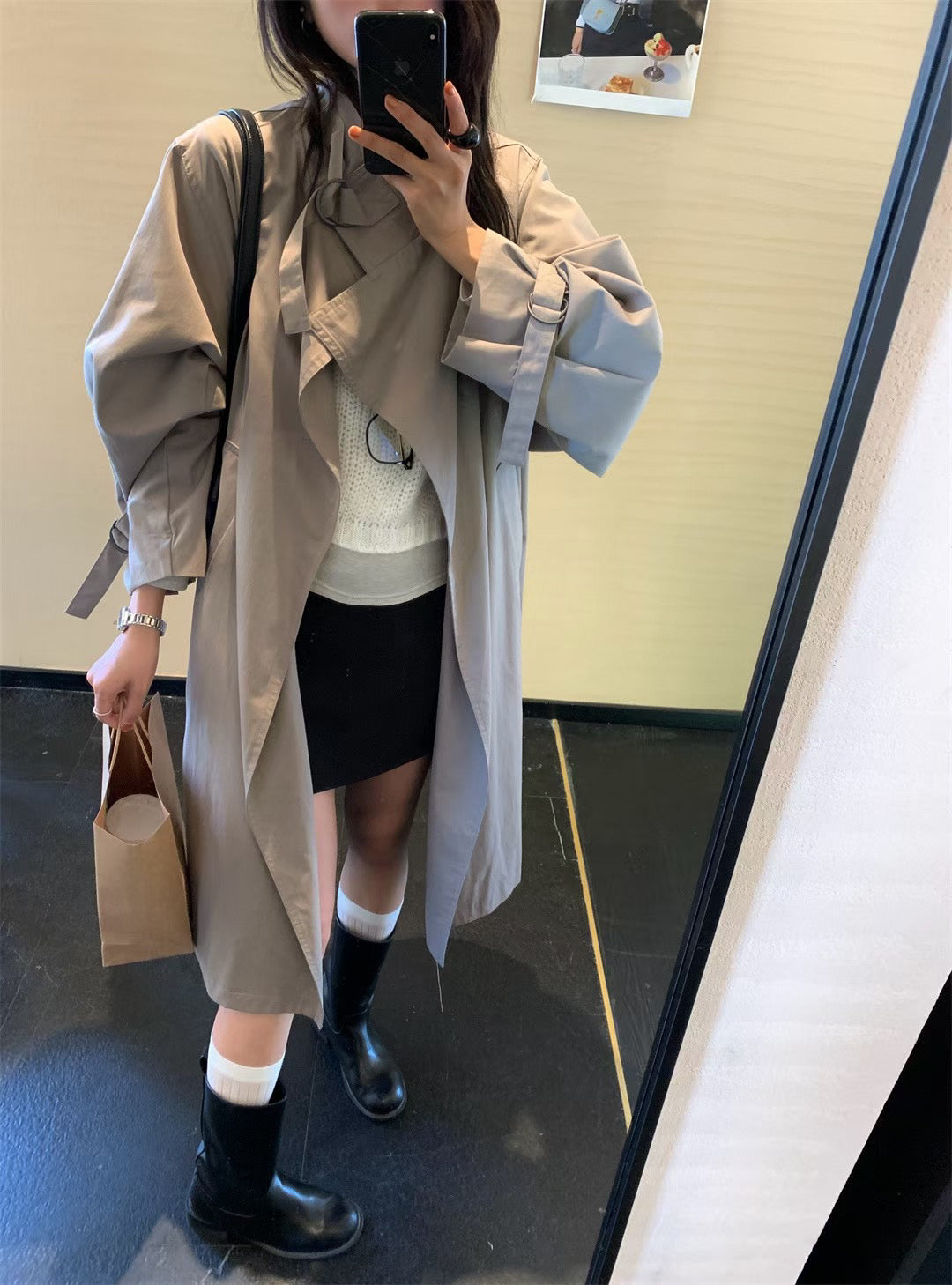 // 帥帥立領隨性trench coat
