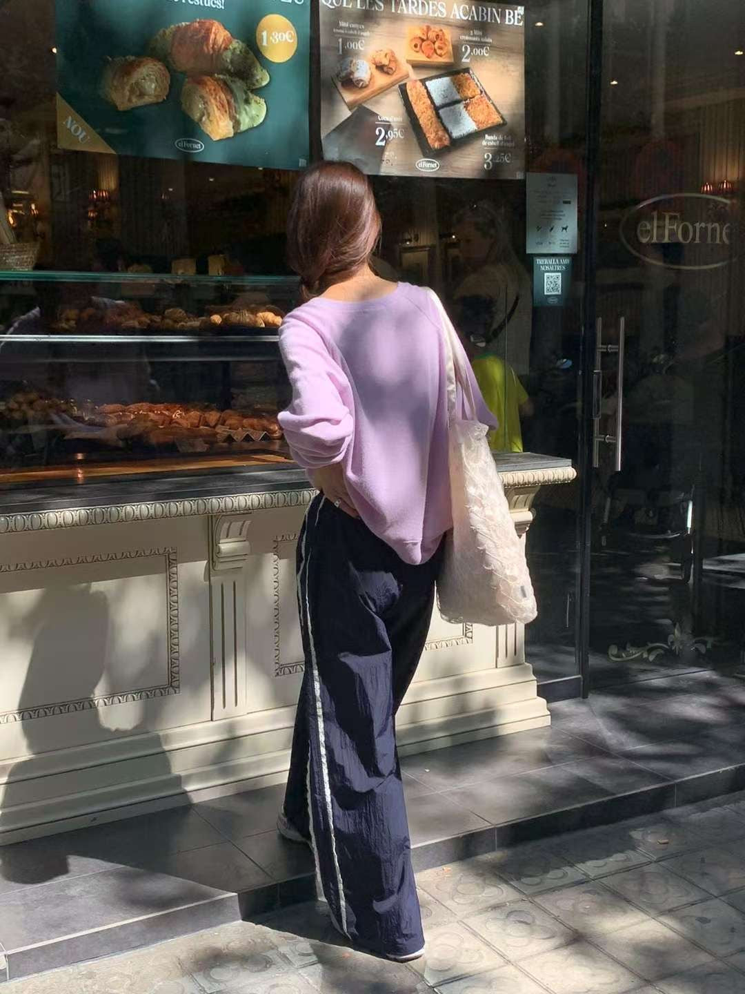 // 肩連袖落肩V領衛衣