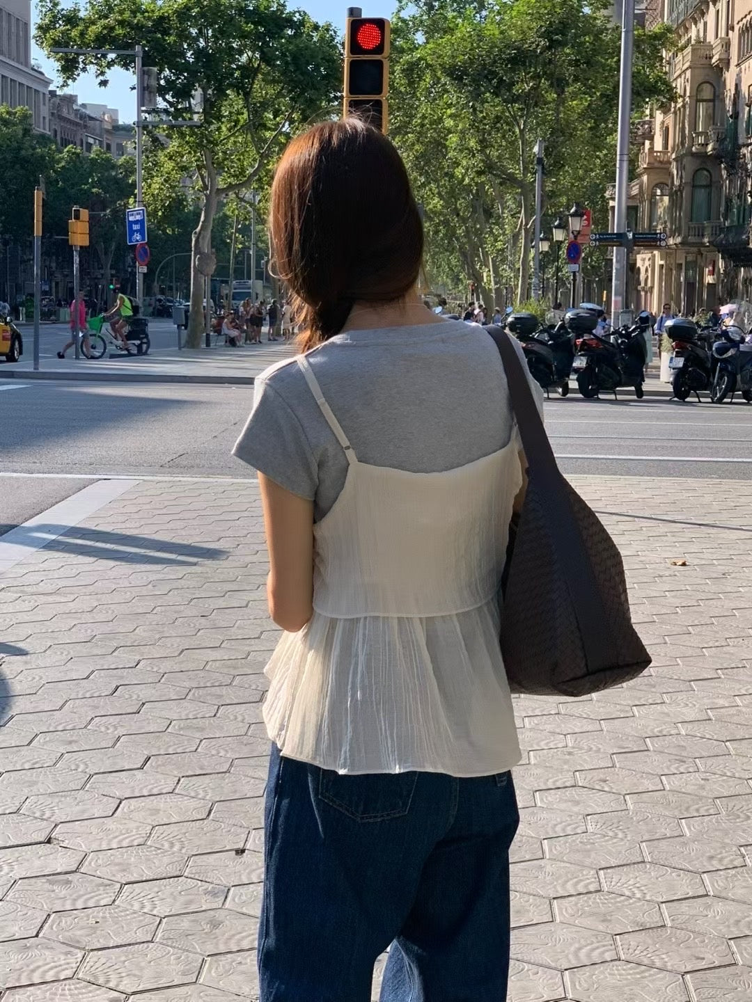 設計師款 // 皺感交叉扭結疊穿小吊帶