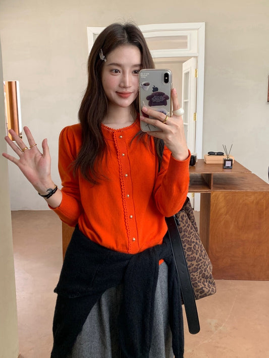 // 精緻鈎花邊小金鈕CD