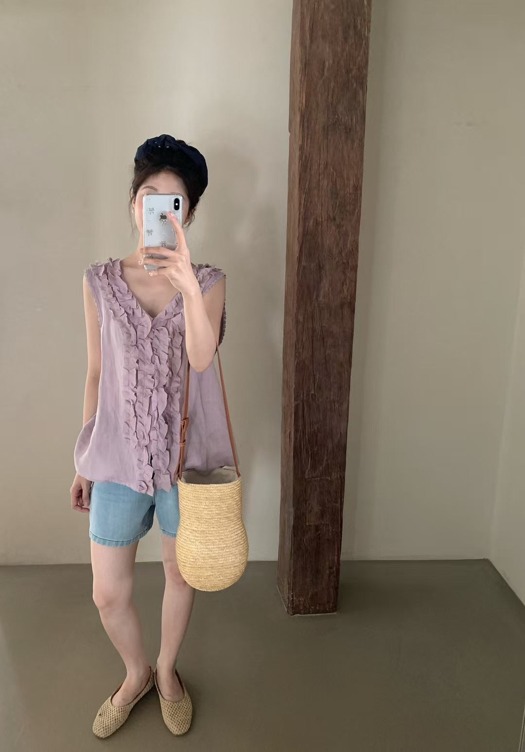 // 100%麻花邊設計背心