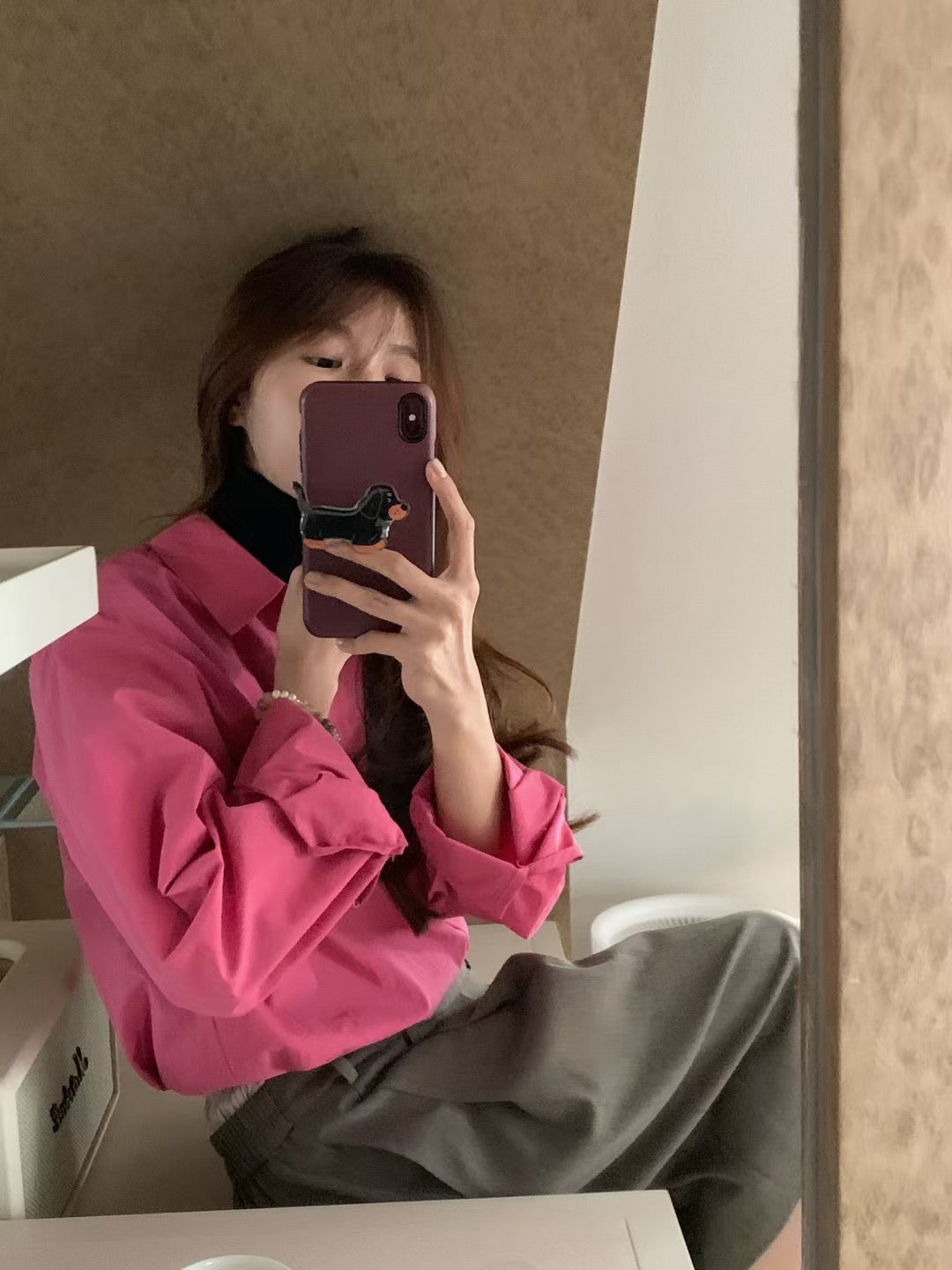 // 超減齡水彩色純色口袋SH