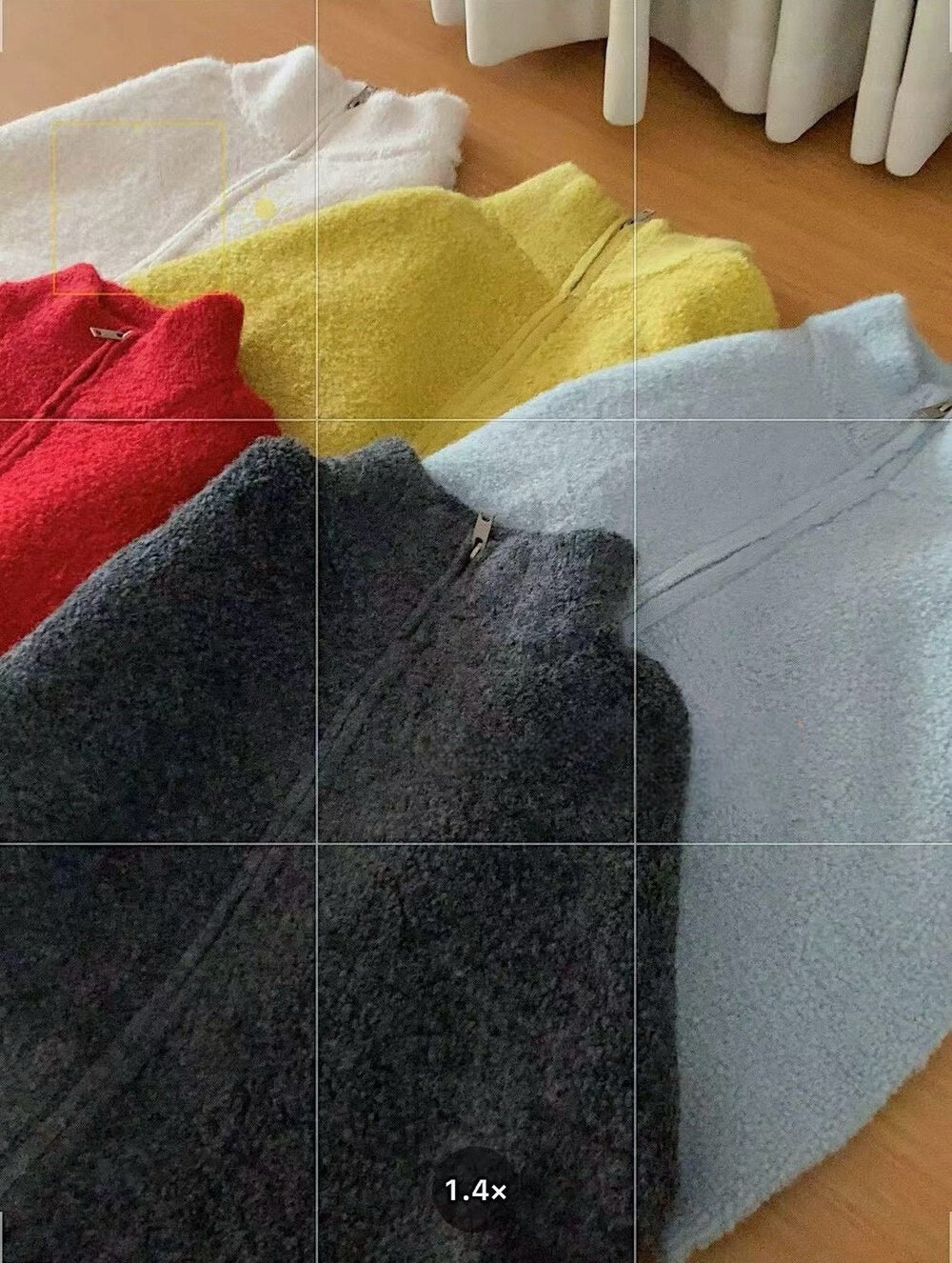 // 30%綿羊毛圈圈毛質感半領拉鍊CD