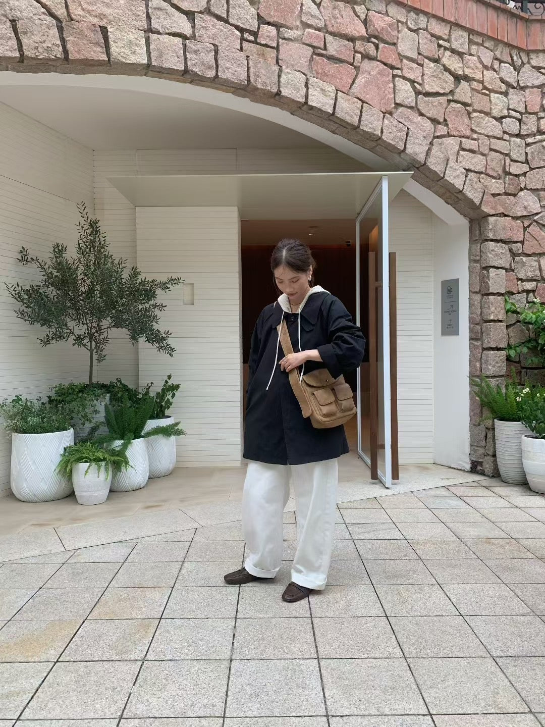 // 小個子也能入的中長款可立領翻領trench coat