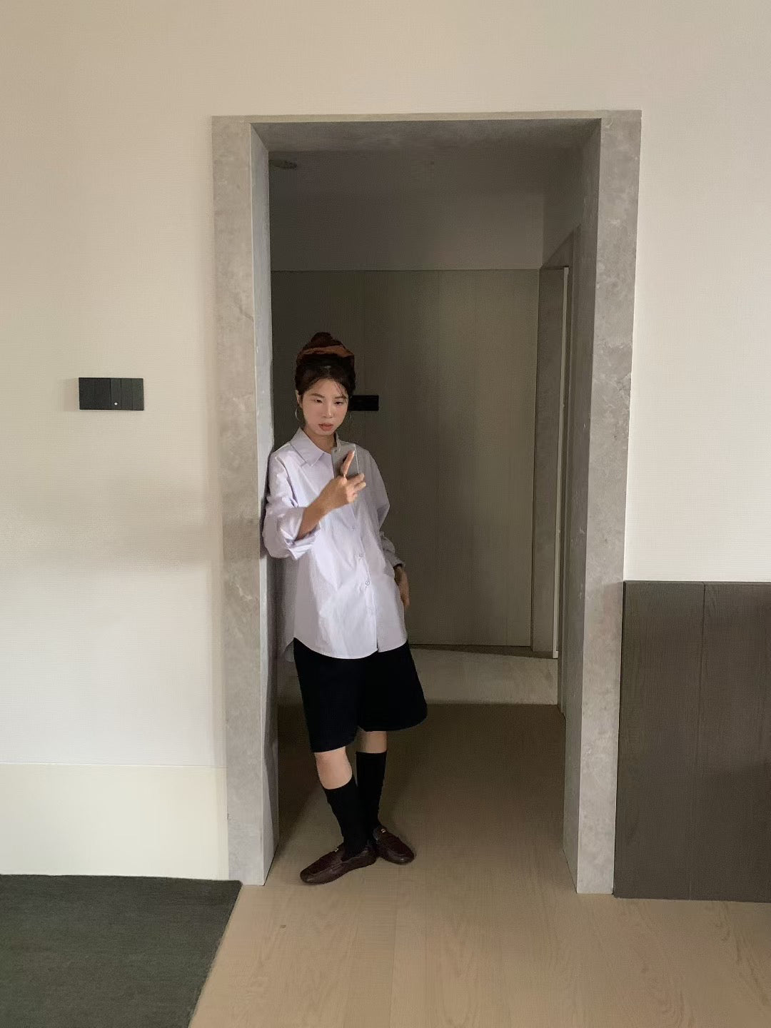 // 超減齡水彩色純色口袋SH